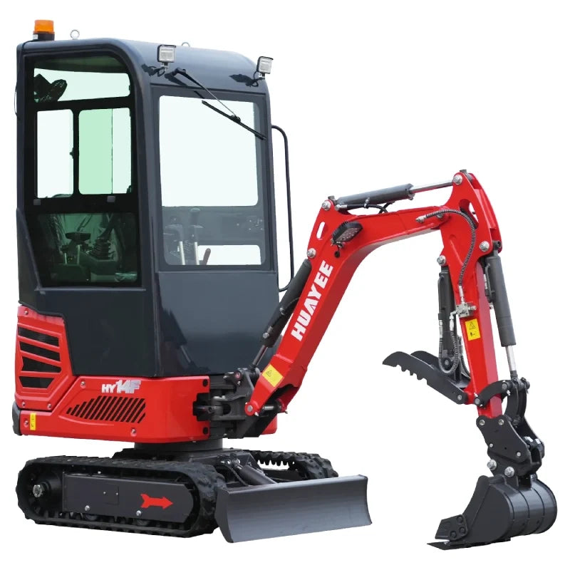 HUAYEE HY14F | Mini Excavator with Pilot Controls & Cab | 13.5 hp B&S Engine