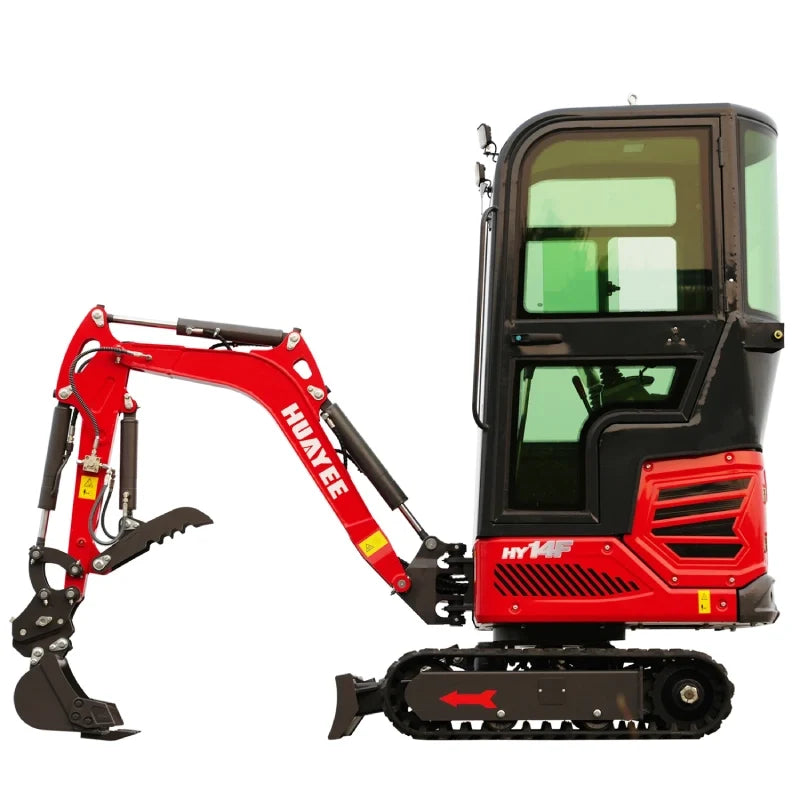 HUAYEE HY14F | Mini Excavator with Pilot Controls & Cab | 13.5 hp B&S Engine