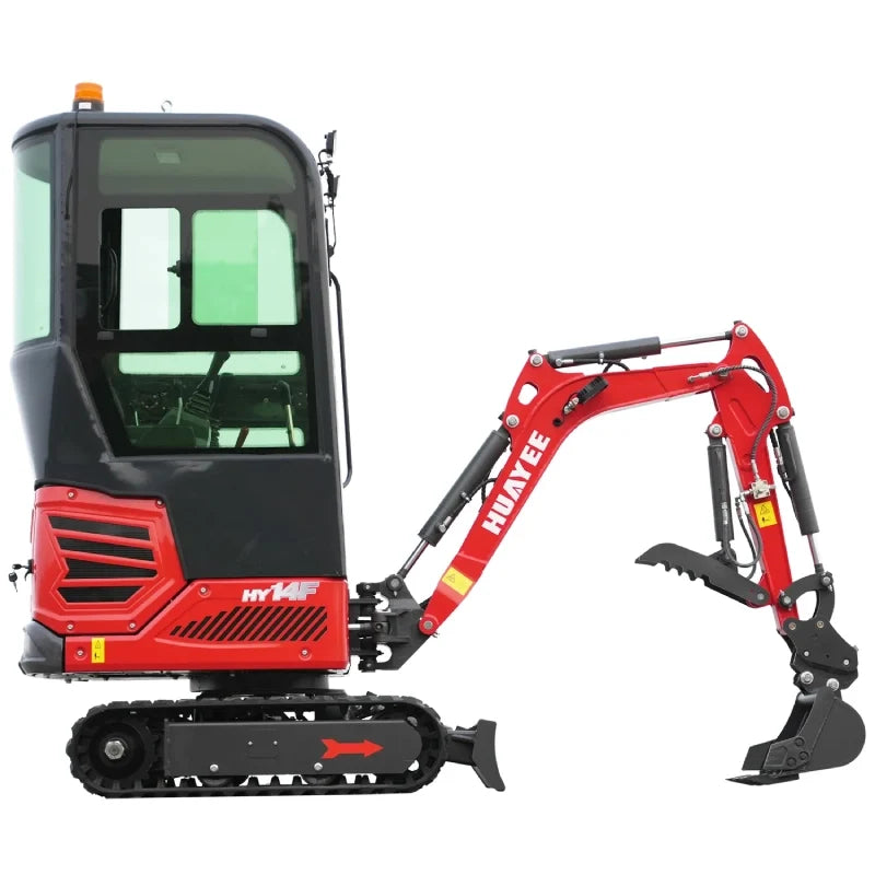 HUAYEE HY14F | Mini Excavator with Pilot Controls & Cab | 13.5 hp B&S Engine