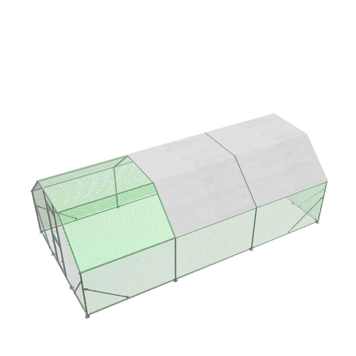 TMG Industrial 10’ x 20’ Wire Mesh Chicken Run Shelter Coop, Galvanized Steel, 200 Sq-Ft, Lockable Gate, PVC Coated Mesh, TMG-CRS1020