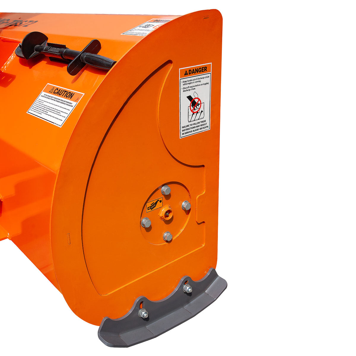 TMG Industrial 72” Skid Steer Snow Blower, 45-75 HP Loader Required, 24” Diameter Impeller, 360° Snow Chute, TMG-SSB72