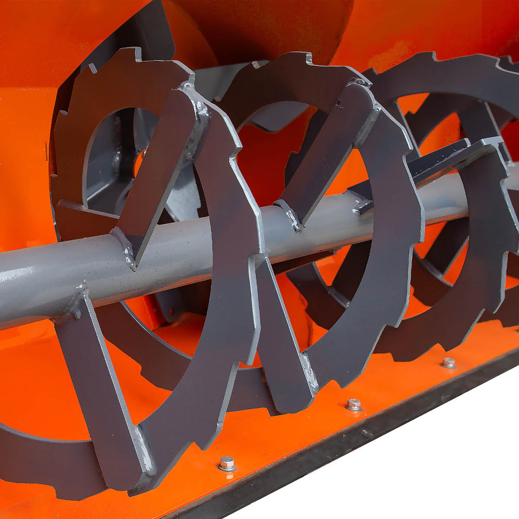 TMG Industrial 72” Skid Steer Snow Blower, 45-75 HP Loader Required, 24” Diameter Impeller, 360° Snow Chute, TMG-SSB72