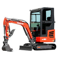 HUAYEE HY18C | Mini Excavator with 14hp Kubota Engine | Hydraulic Thumb, Side Swing & Cab