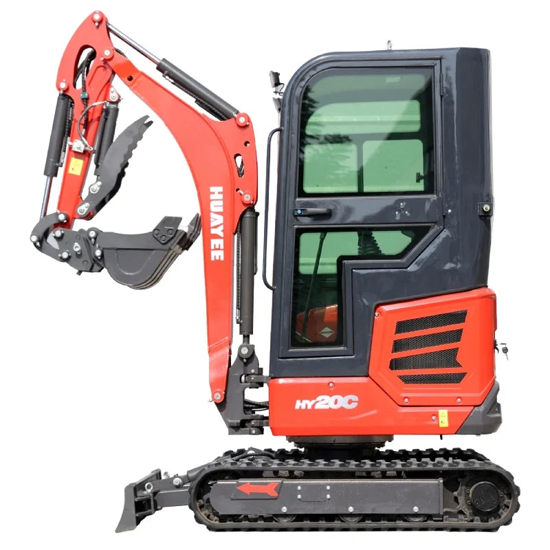 HUAYEE HY20C | 2 Ton Pro Mini Excavator with 16HP Kubota Engine & Enclosed Cab