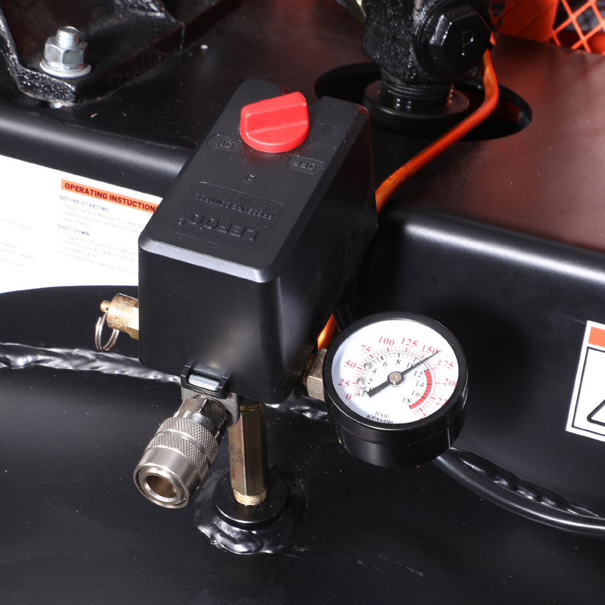 TMG Industrial 80 Gallon 7.5 HP Stationary Electric Air Compressor, 6 Min Fill Time, 230V Induction Motor, ASME Vertical Tank, TMG-ACE80