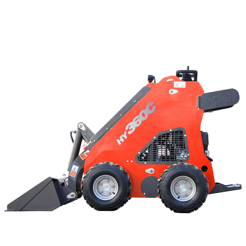 HUAYEE HY360C | Wheel Stand-On Mini Skid Steer Loader with 13.5HP Gasoline B&S Engine and Attachments