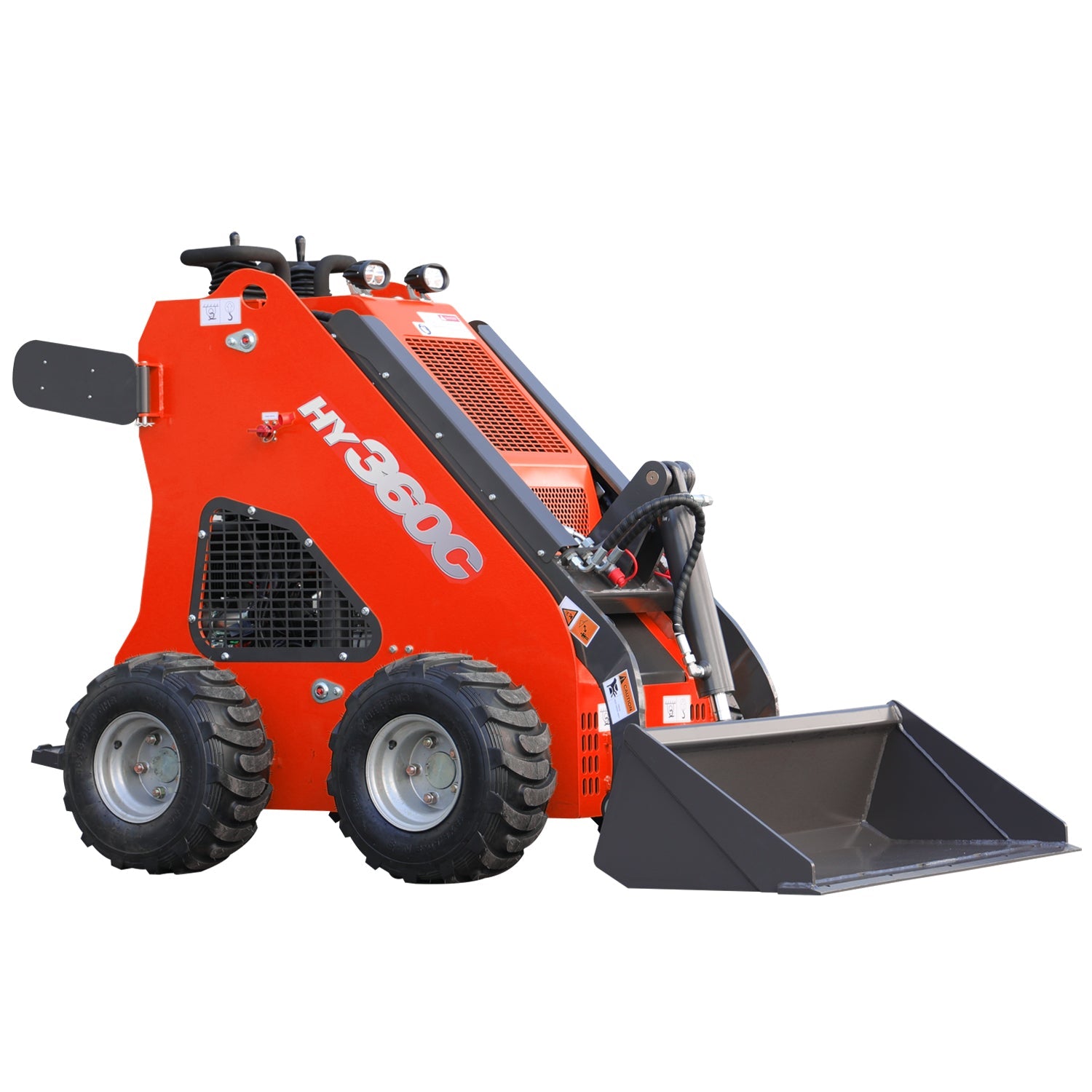 HUAYEE HY360C | Wheel Stand-On Mini Skid Steer Loader with 13.5HP Gasoline B&S Engine and Attachments