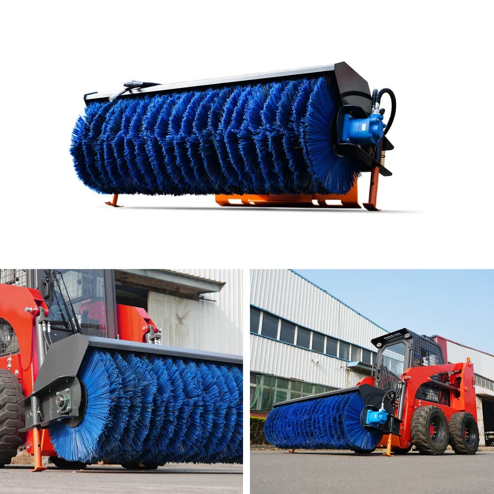 80 Inch Hydraulic Angle Broom Attachment Suits HY1025C/HY1050C/HY1065C Mini Skid Steer Loaders | HUAYEE HYL02