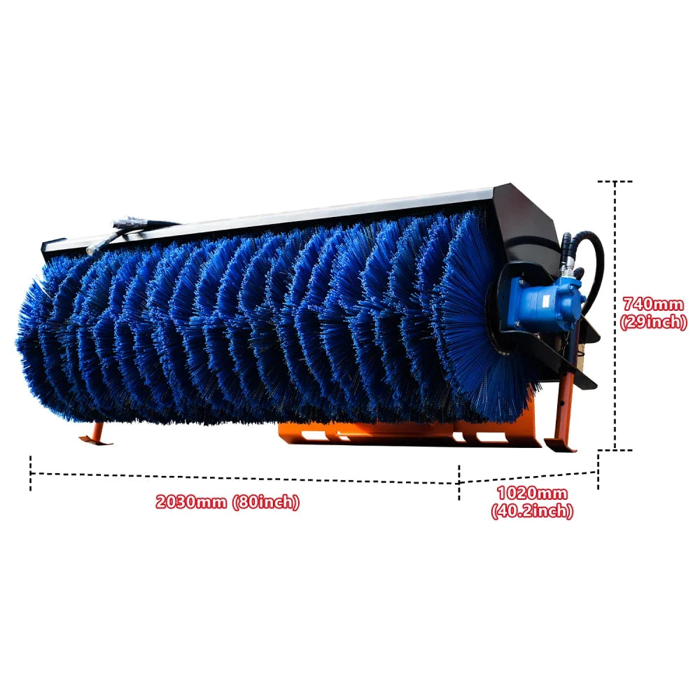 80 Inch Hydraulic Angle Broom Attachment Suits HY1025C/HY1050C/HY1065C Mini Skid Steer Loaders | HUAYEE HYL02