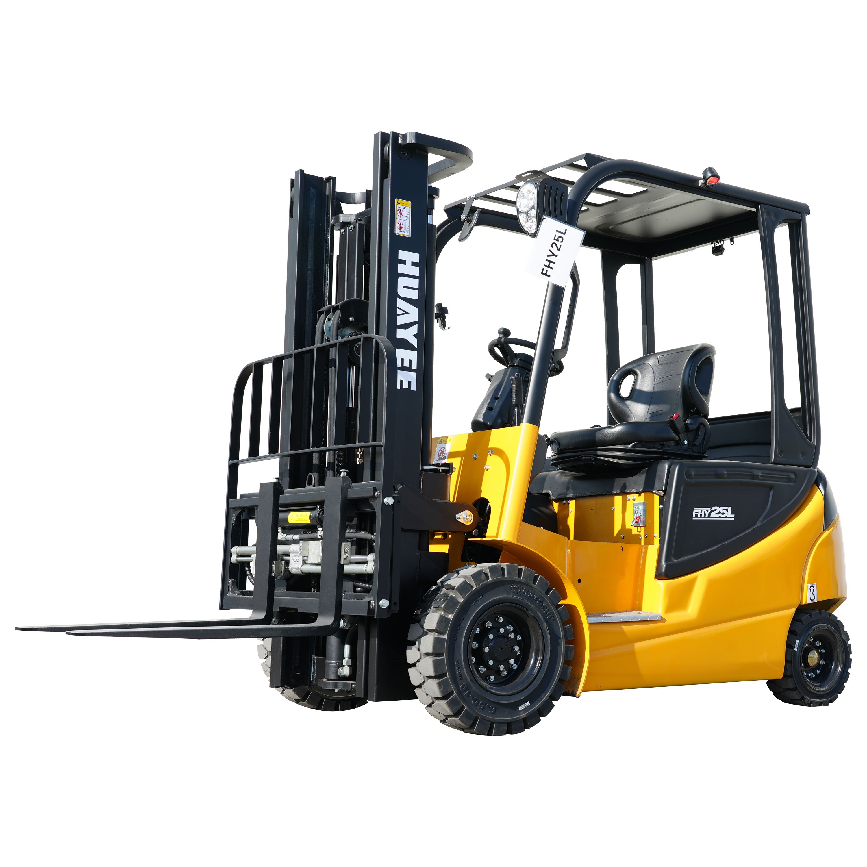 HUAYEE FHY25L 2.5-Ton Electric Forklift – Heavy Duty 4-Wheel Lithium Powered Forklift