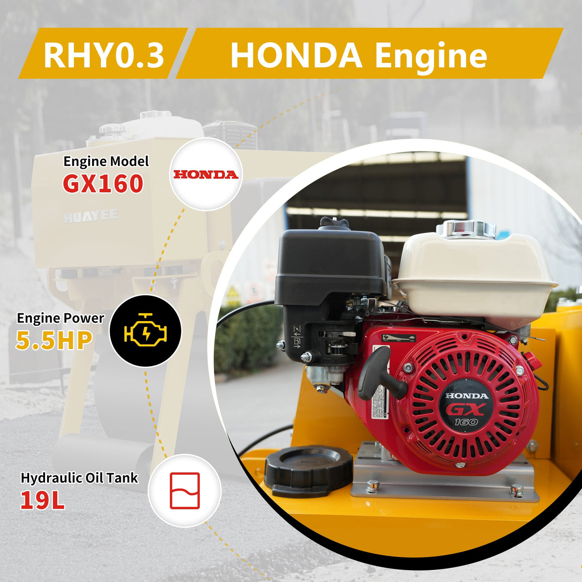HUAYEE RHY0.3 0.3 Ton Small Road Roller - Compact Road Compactor