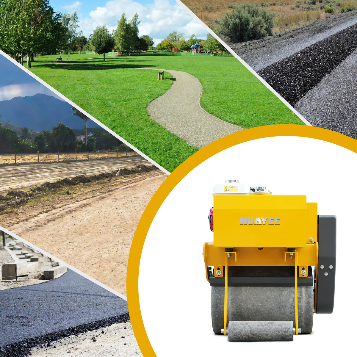 HUAYEE RHY0.3 0.3 Ton Small Road Roller - Compact Road Compactor