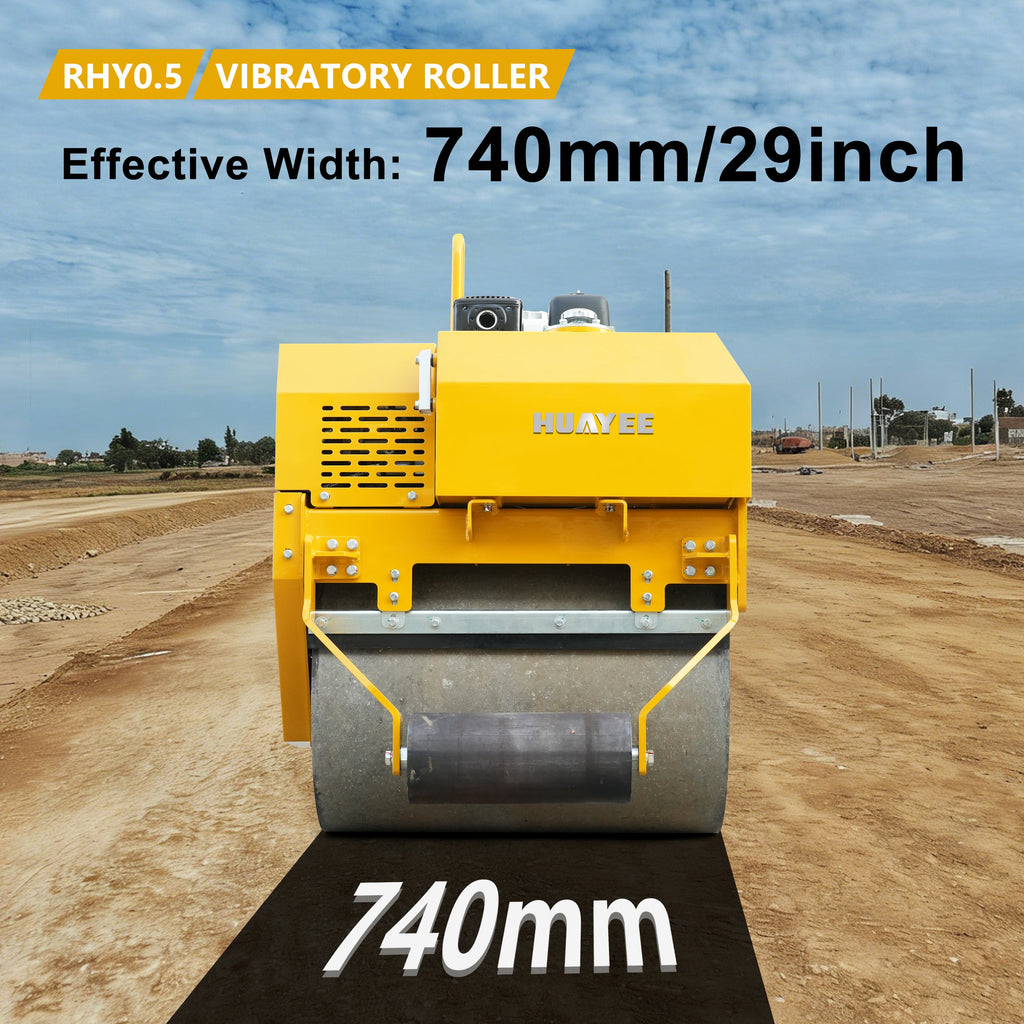 HUAYEE RHY0.5 Tandem Vibratory Roller | 0.5 Ton Walk-behind/Ride-on Compactor