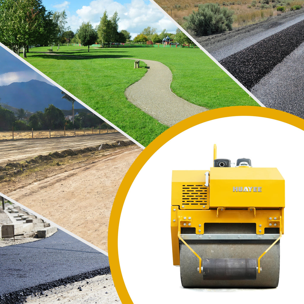 HUAYEE RHY0.5 Tandem Vibratory Roller | 0.5 Ton Walk-behind/Ride-on Compactor