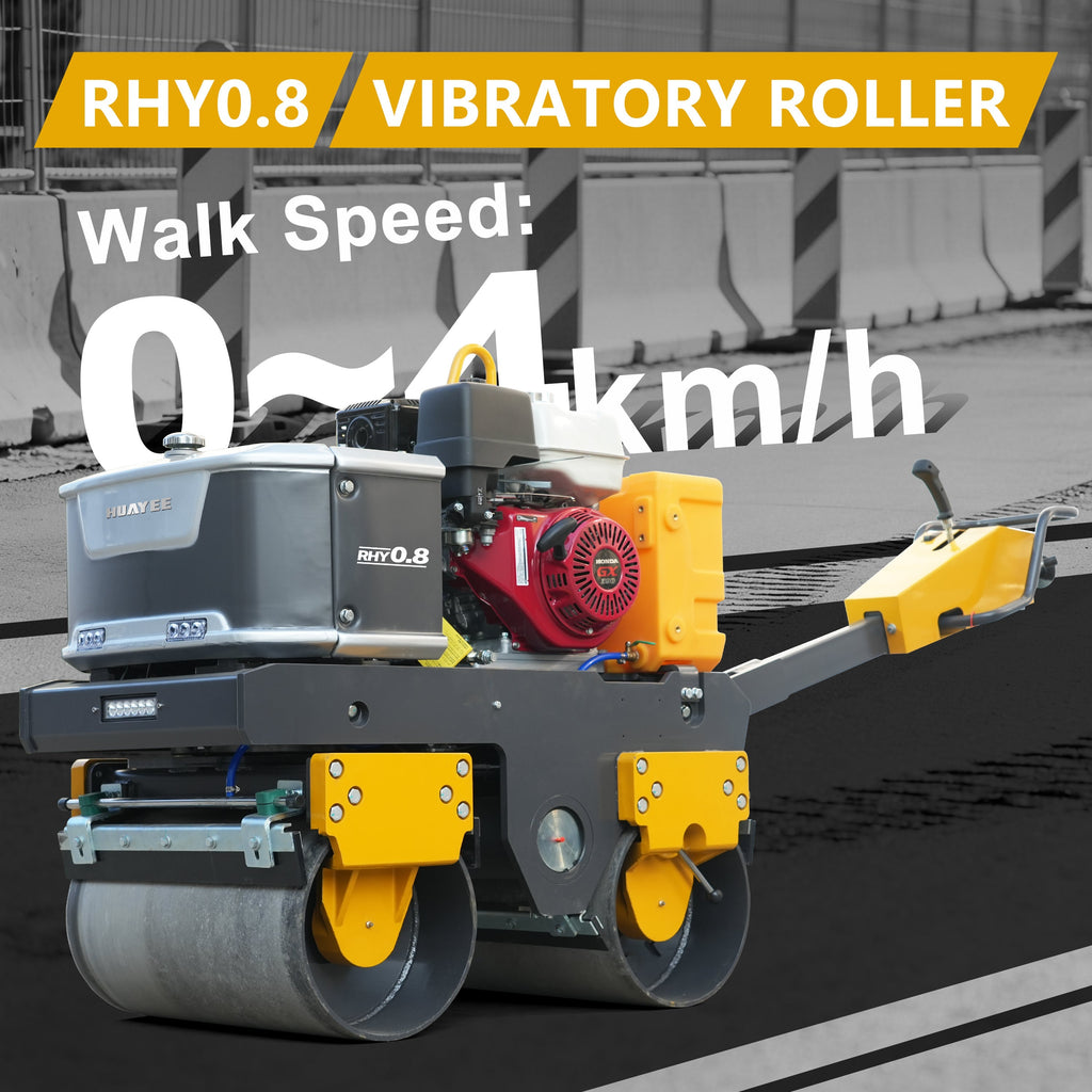 HUAYEE RHY0.8 Heavy-Duty Tandem Roller | 0.8 Ton Vibratory Road Compactor