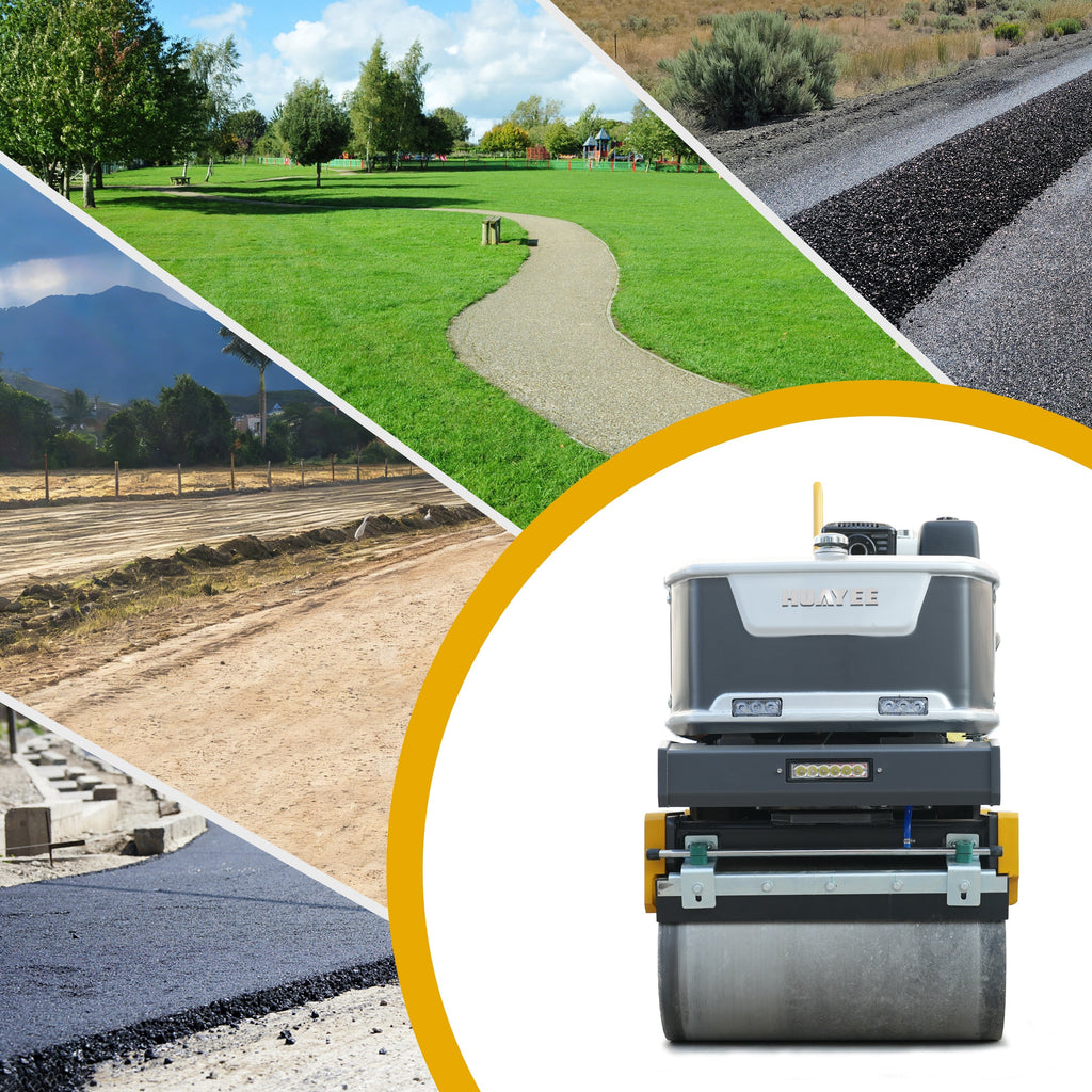HUAYEE RHY0.8 Heavy-Duty Tandem Roller | 0.8 Ton Vibratory Road Compactor