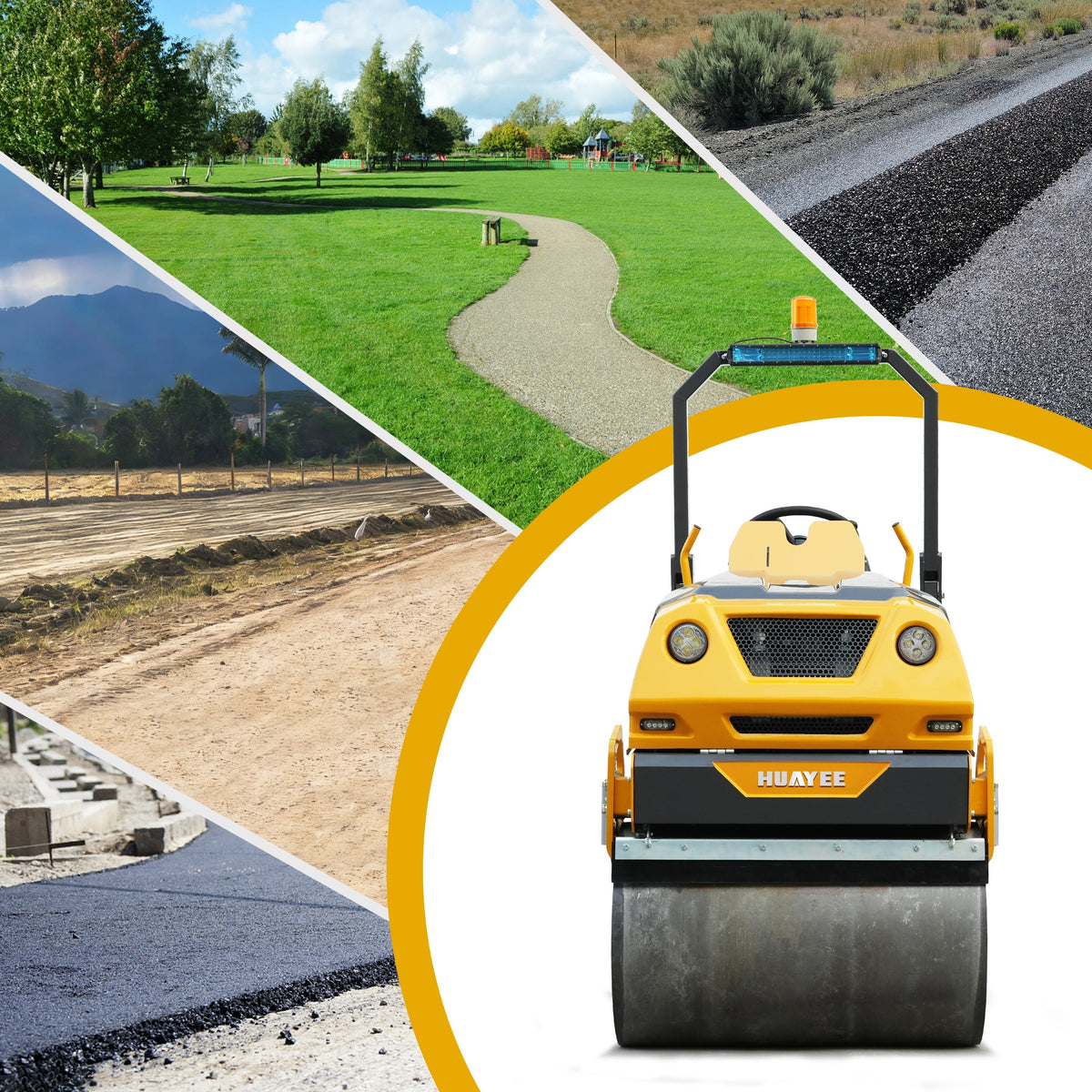 HUAYEE RHY1.5 Flagship Tandem Roller | 1.5 Ton Intelligent Road Compactor