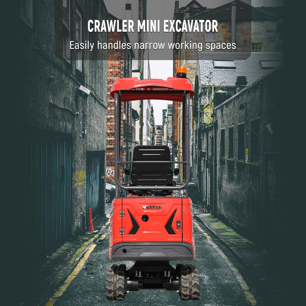 HUAYEE HY14C | Mini Excavator with Hydraulic Thumb & Side Swing Boom - 13.5hp B&S Engine