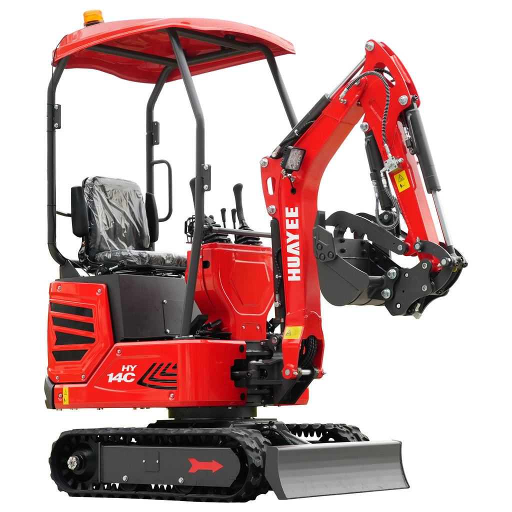 HUAYEE HY14C | Mini Excavator with Hydraulic Thumb & Side Swing Boom - 13.5hp B&S Engine