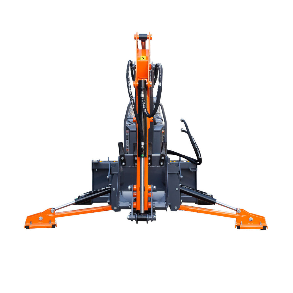 TMG Industrial 9-ft Skid Steer Swing Backhoe Attachment, 180° Boom Swing and Bucket Rotation, 15” Bucket, TMG-SBH60