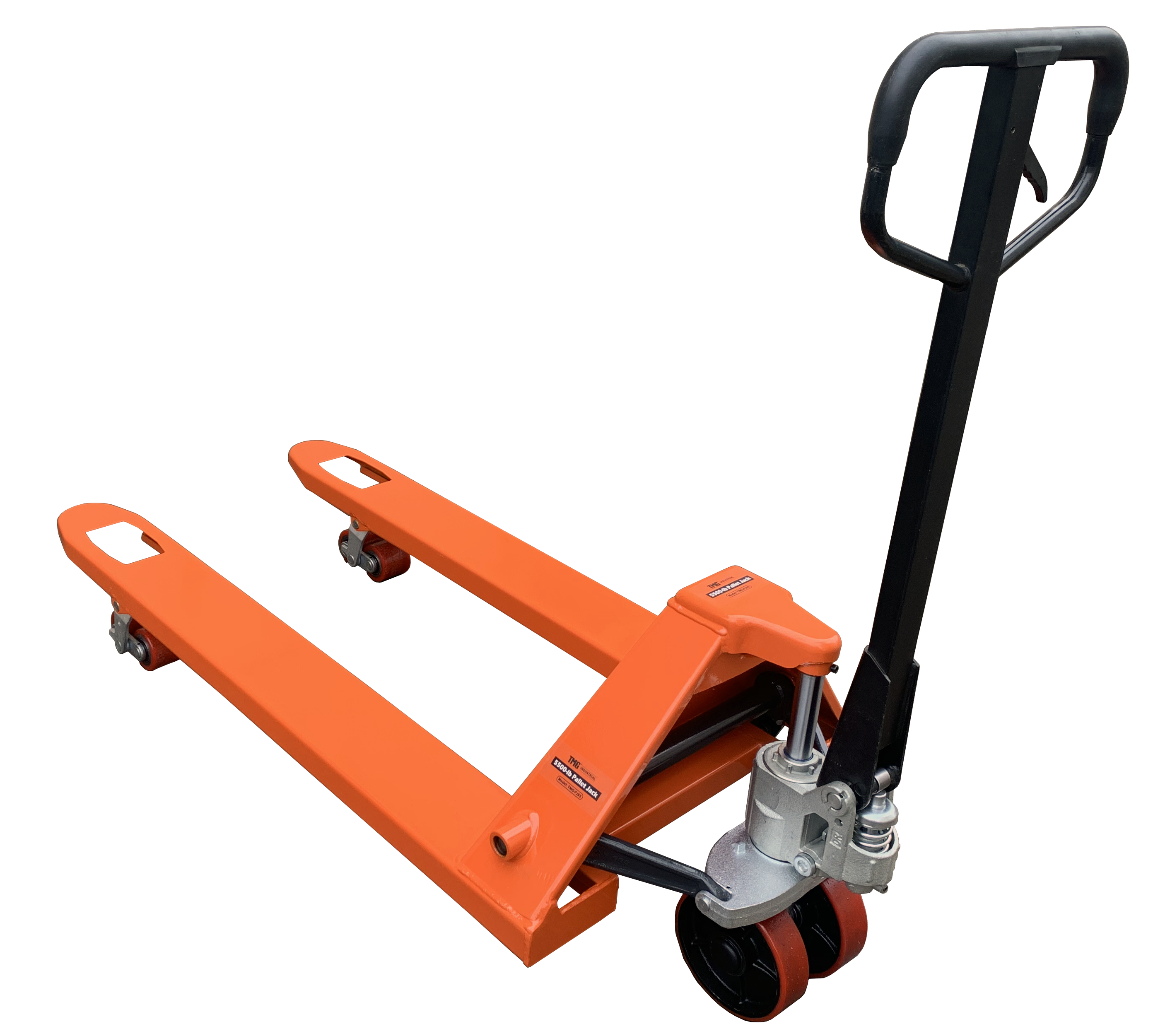 TMG-PJ55 Qty of (6) 5500-lb Pallet Jack Truck, 27" x 48" Forks, 210° Steering Arc, 3'' Clearance