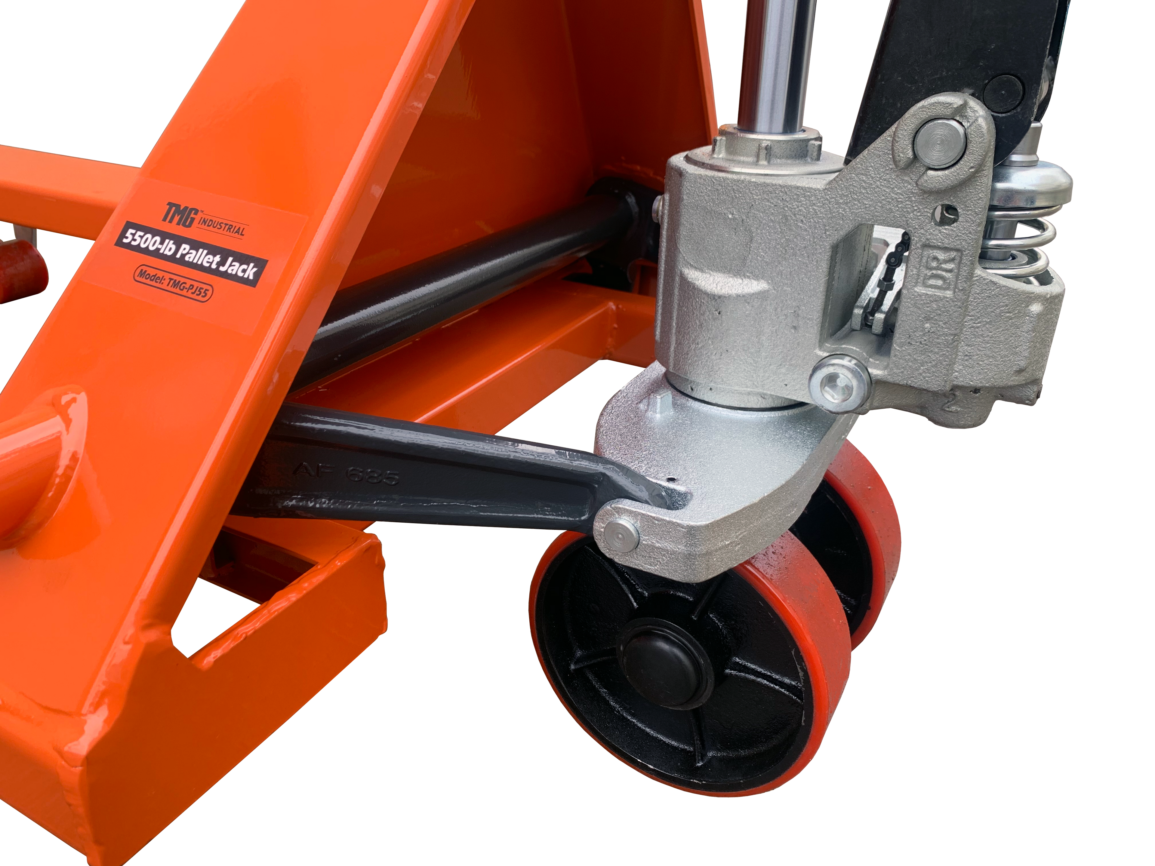 TMG-PJ55 Qty of (6) 5500-lb Pallet Jack Truck, 27" x 48" Forks, 210° Steering Arc, 3'' Clearance