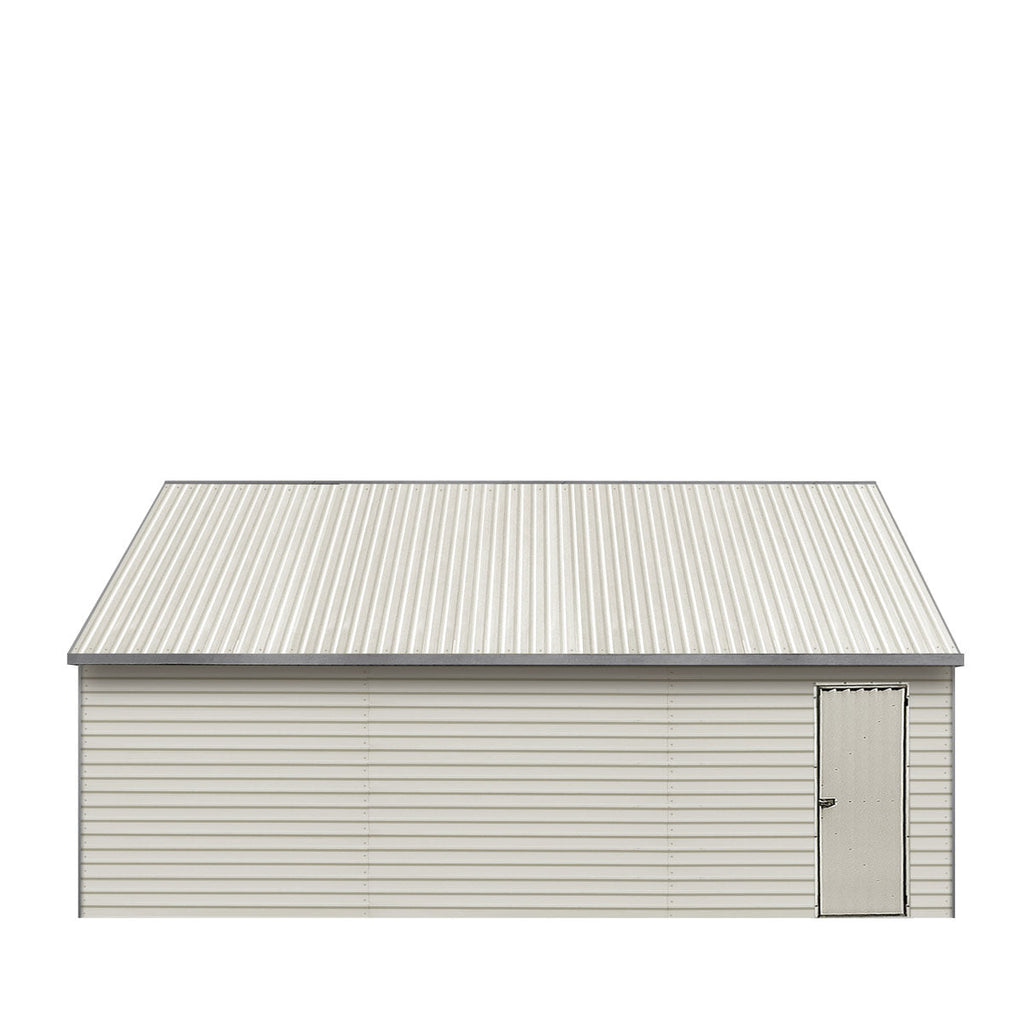 TMG Industrial 21’ x 19’ Double Garage Metal Shed with Side Entry Door, 400 Sq-Ft, 8' Eave Height, 27 GA Corrugated Panels, TMG-MS2119