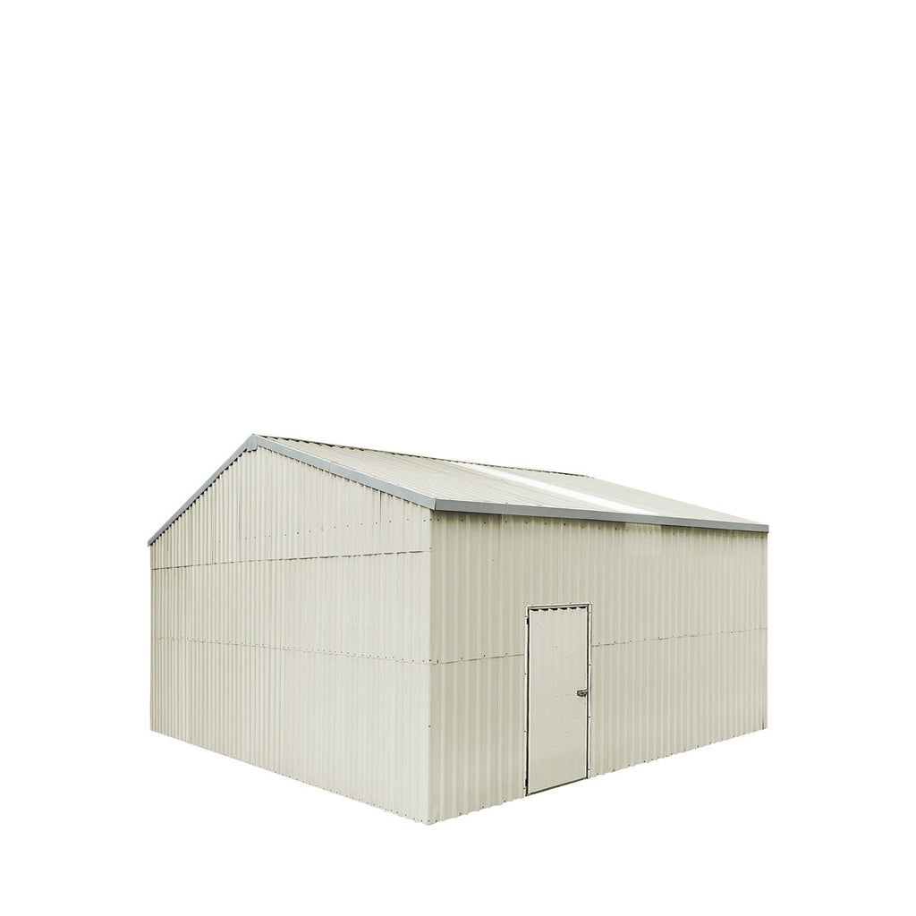 TMG Industrial 25’ x 25’ Double Garage Metal Barn Shed with Side Entry Door, 625 Sq-Ft Floor Space, 9’8” Eave Height, 27 GA Metal, Skylights, 4/12 Roof Pitch, TMG-MS2525
