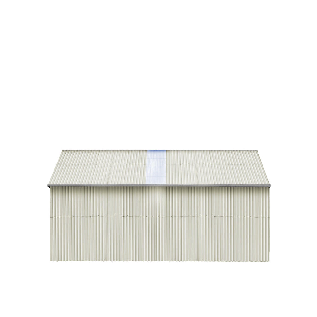TMG Industrial 25’ x 25’ Double Garage Metal Barn Shed with Side Entry Door, 625 Sq-Ft Floor Space, 9’8” Eave Height, 27 GA Metal, Skylights, 4/12 Roof Pitch, TMG-MS2525