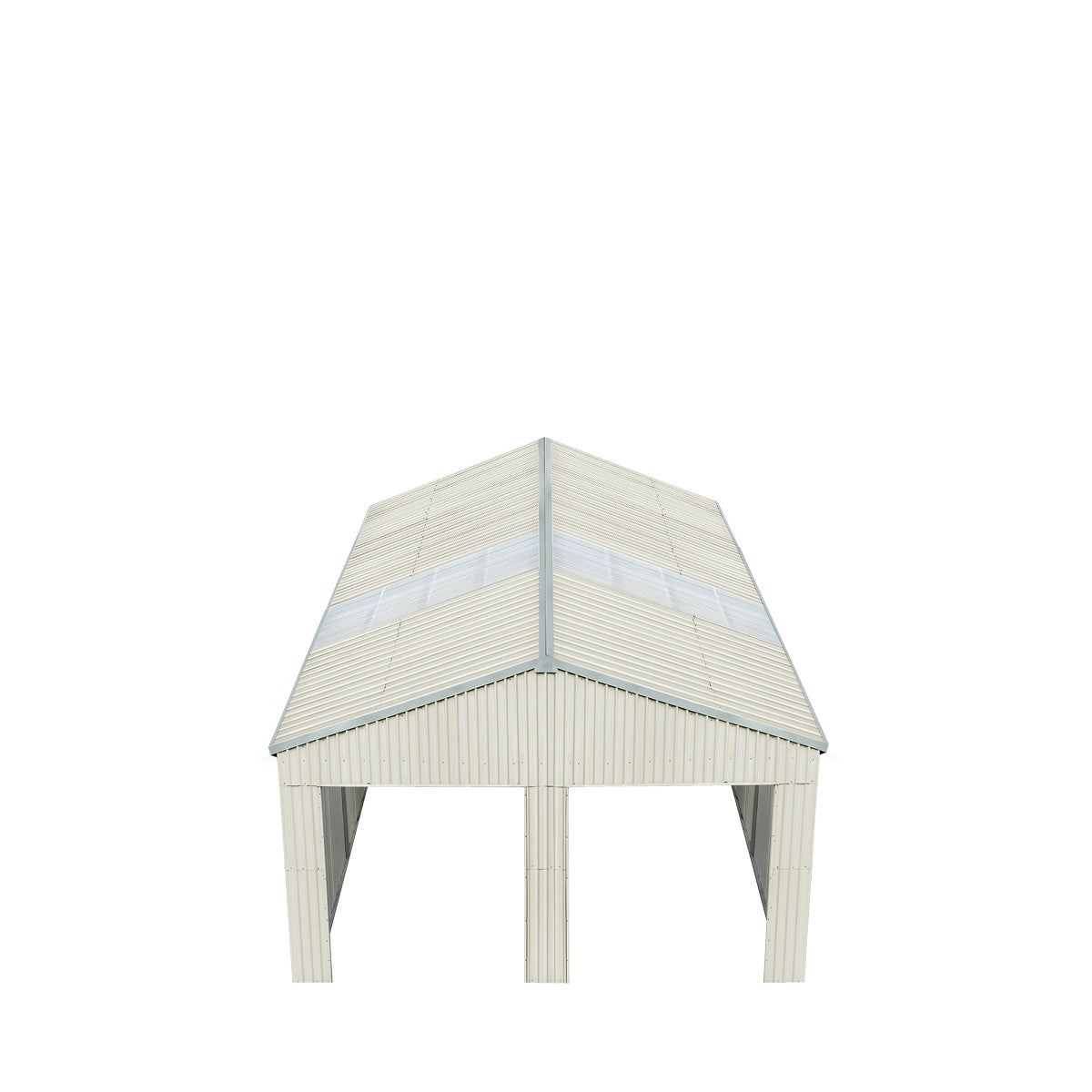 TMG Industrial 25’ x 25’ Double Garage Metal Barn Shed with Side Entry Door, 625 Sq-Ft Floor Space, 9’8” Eave Height, 27 GA Metal, Skylights, 4/12 Roof Pitch, TMG-MS2525