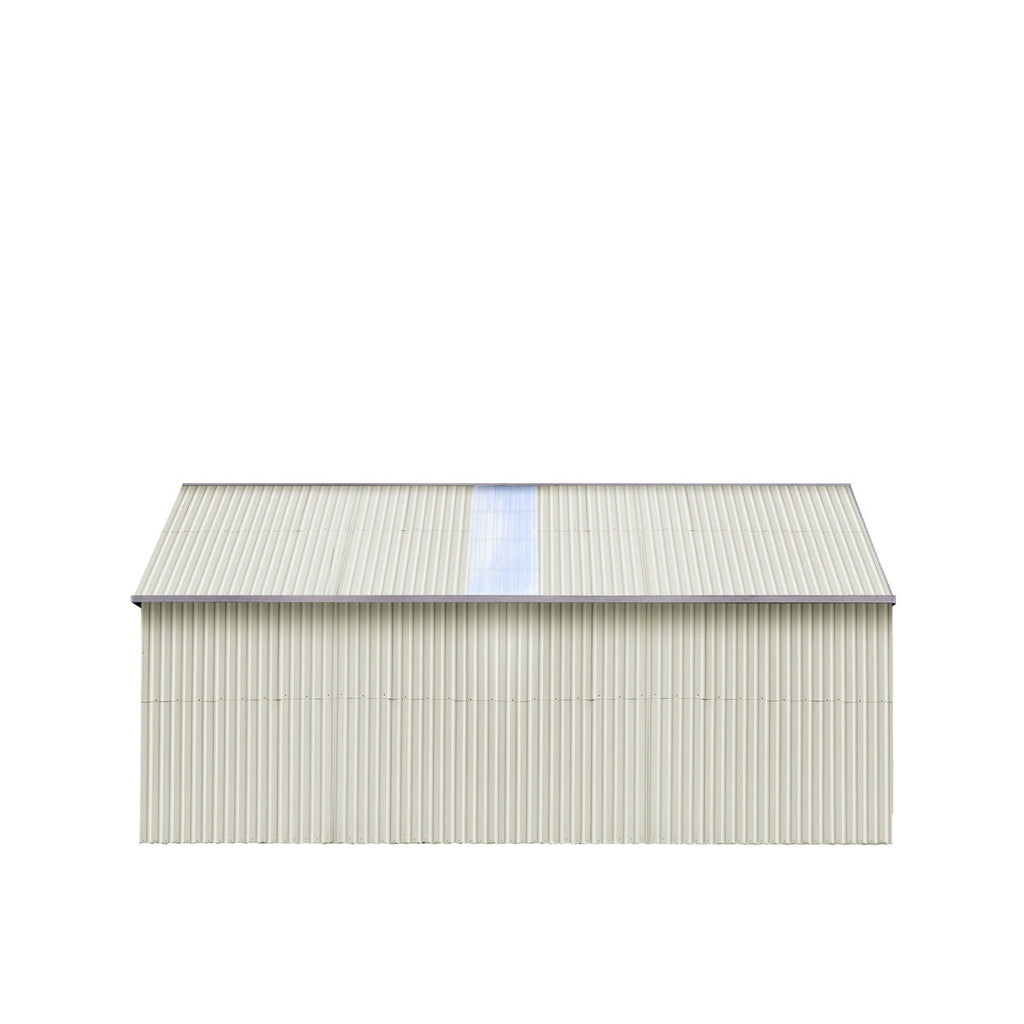 TMG Industrial 25’ x 33’ Double Garage Metal Barn Shed with Side Entry Door, 825 Sq-Ft Floor Space, 9’8” Eave Height, 27 GA Metal, Skylights, 4/12 Roof Pitch, TMG-MS2533