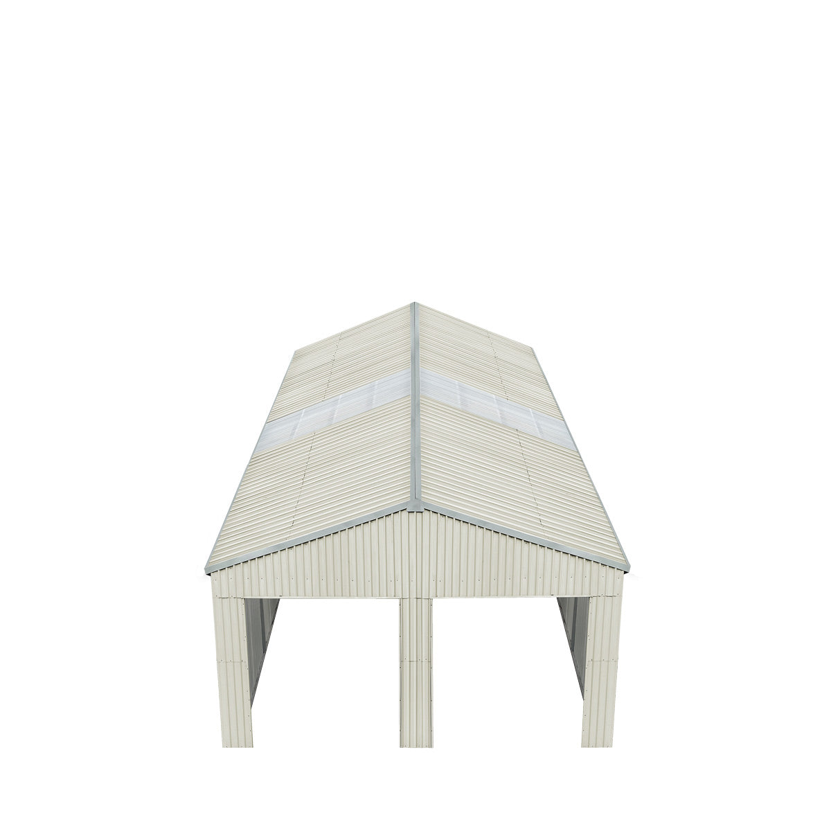 TMG Industrial 25’ x 33’ Double Garage Metal Barn Shed with Side Entry Door, 825 Sq-Ft Floor Space, 9’8” Eave Height, 27 GA Metal, Skylights, 4/12 Roof Pitch, TMG-MS2533