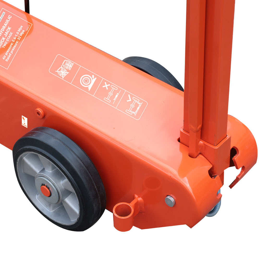 TMG Industrial 80 Ton Air Hydraulic Two Stage Truck Jack, 50 Ton Self-Retracting Ram, Adjustable 90°-180°, TMG-AJT80