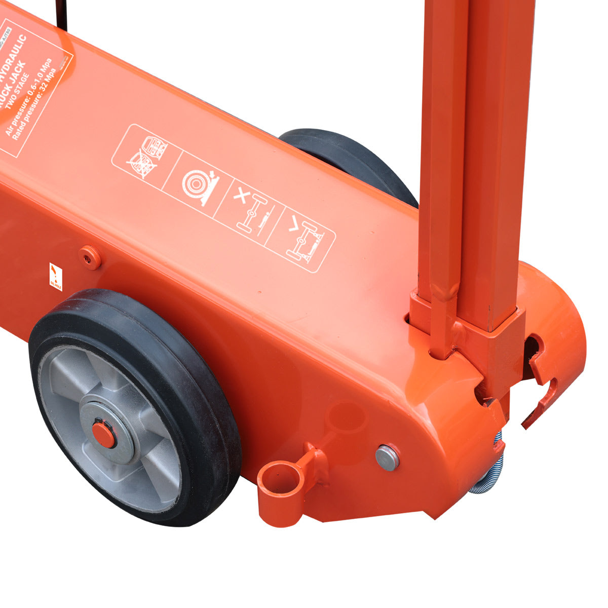 TMG Industrial 80 Ton Air Hydraulic Two Stage Truck Jack, 50 Ton Self-Retracting Ram, Adjustable 90°-180°, TMG-AJT80