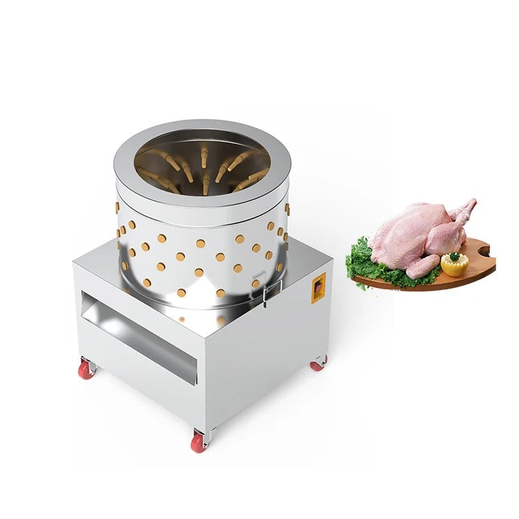 TMG Industrial 23” Chicken Plucking Machine, Stainless Steel Drum, Caster Wheels, Feather Discharge Chute, TMG-CP23