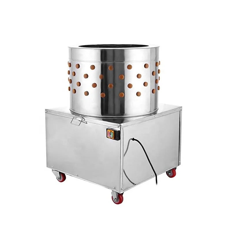 TMG Industrial 23” Chicken Plucking Machine, Stainless Steel Drum, Caster Wheels, Feather Discharge Chute, TMG-CP23