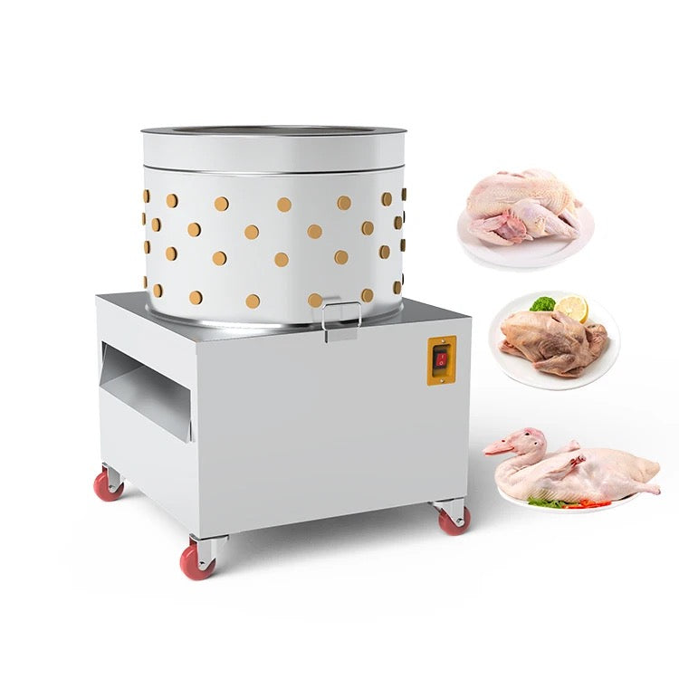 TMG Industrial 23” Chicken Plucking Machine, Stainless Steel Drum, Caster Wheels, Feather Discharge Chute, TMG-CP23