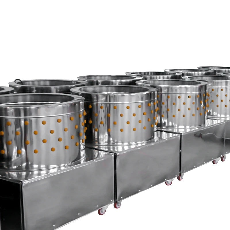 TMG Industrial 23” Chicken Plucking Machine, Stainless Steel Drum, Caster Wheels, Feather Discharge Chute, TMG-CP23