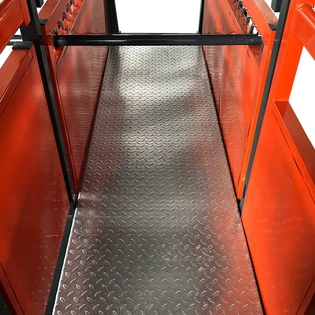 TMG Industrial 10’ Cattle Work Chute 4500-lb Weight Scale, Side Exit, Upper/Lower Swing Openings, LCD Weight Display, TMG-CSC10