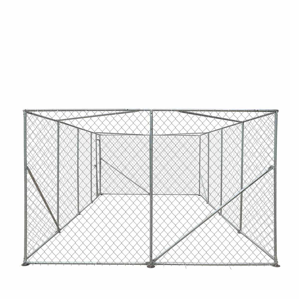 TMG Industrial 10’ x 20’ Outdoor Dog Kennel Playpen, Outdoor Dog Runner, Pet Exercise House, Lockable Gate, 6’ Chain-Link Fence, TMG-DCP1020