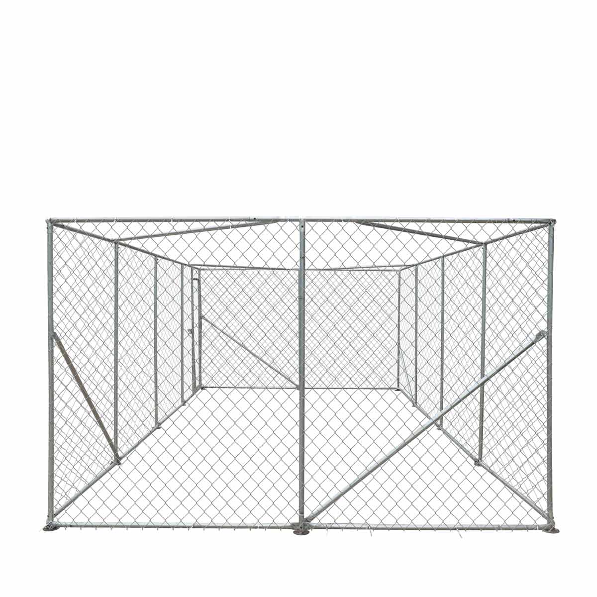 TMG Industrial 10’ x 20’ Outdoor Dog Kennel Playpen, Outdoor Dog Runner, Pet Exercise House, Lockable Gate, 6’ Chain-Link Fence, TMG-DCP1020