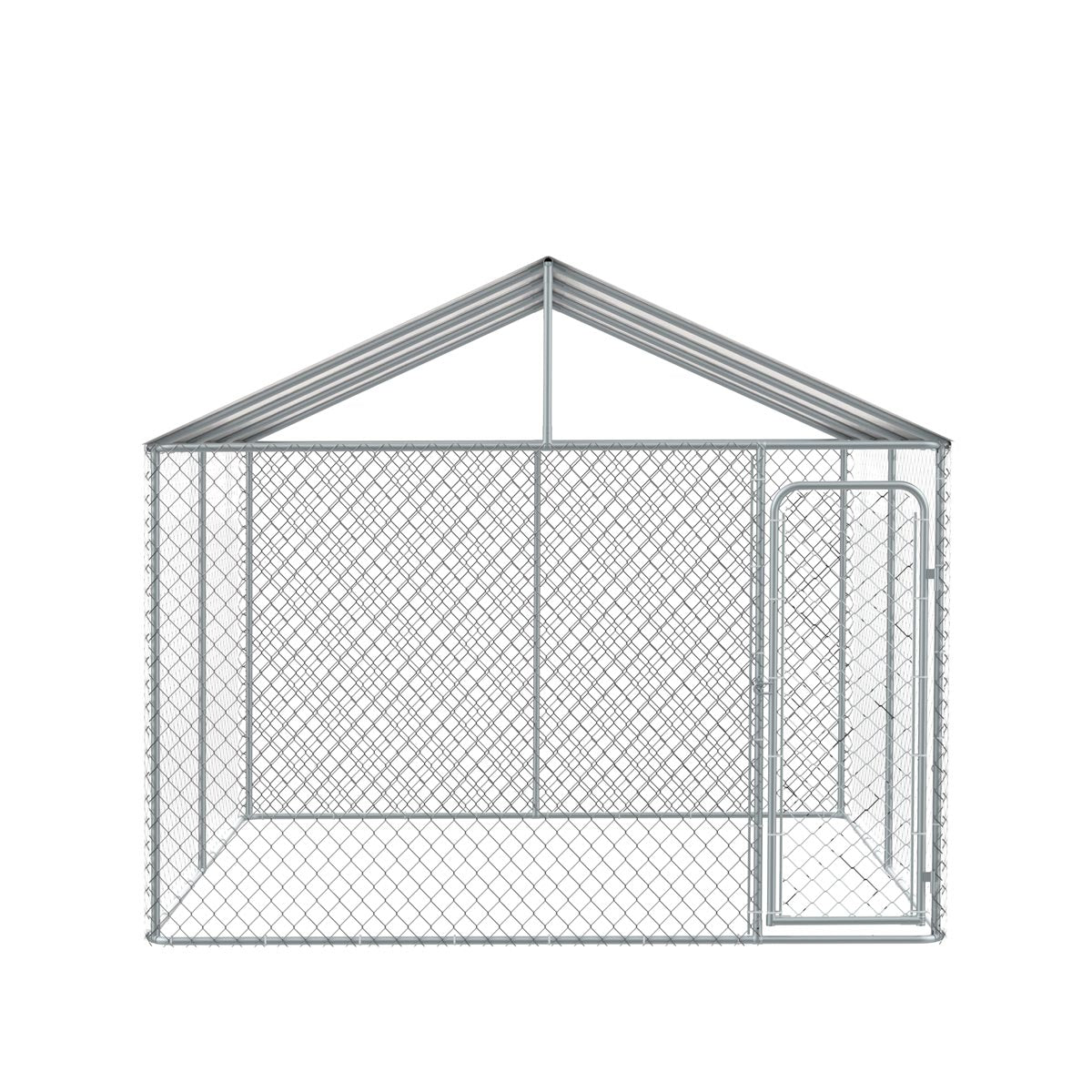 TMG Industrial 10’ x 10’ Outdoor Dog Kennel Playpen w/Cover, Outdoor Dog Runner, Pet Exercise House, Lockable Gate, 6’ Chain-Link Fence, TMG-DCP1010