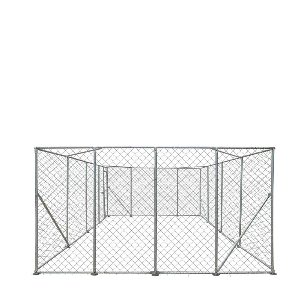 TMG Industrial 20’ x 20’ Outdoor Dog Kennel Playpen, Outdoor Dog Runner, Pet Exercise House, Lockable Gate, 6’ Chain-Link Fence, TMG-DCP2020