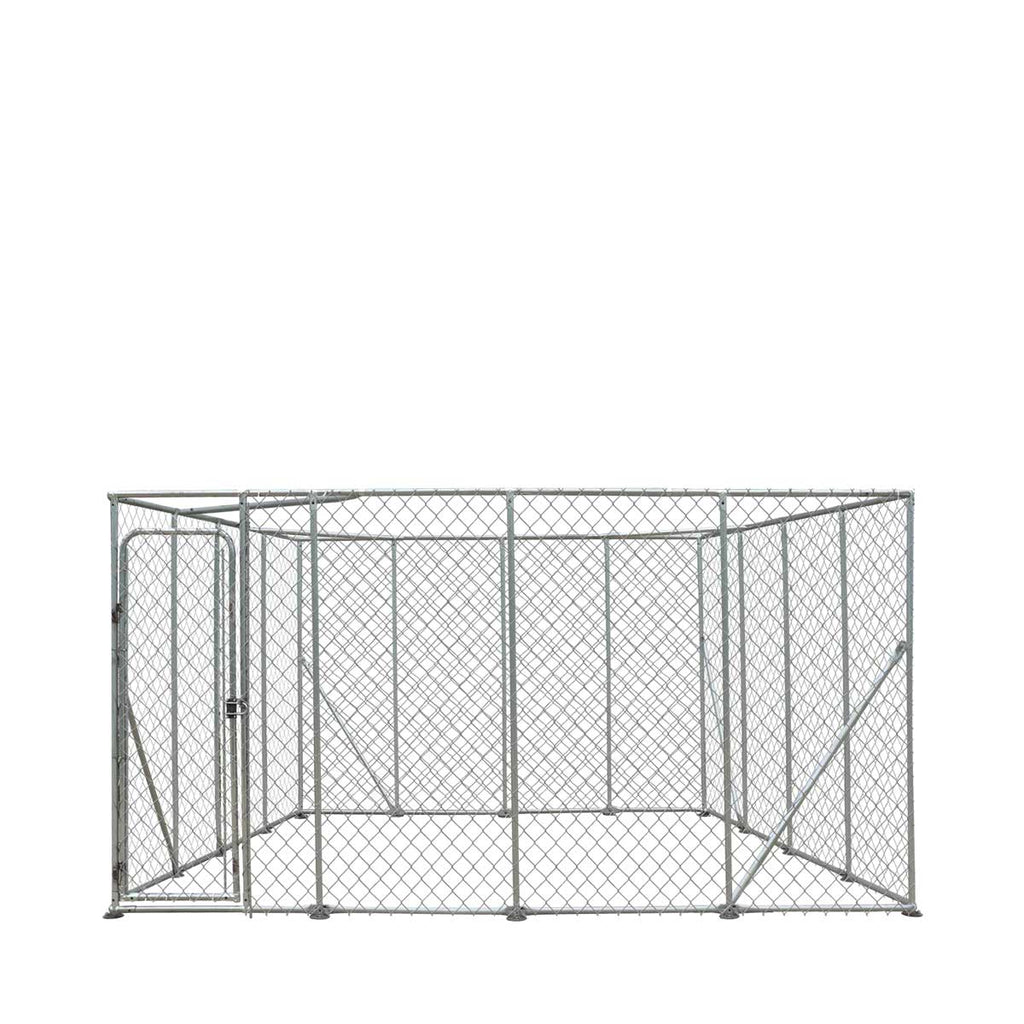 TMG Industrial 20’ x 20’ Outdoor Dog Kennel Playpen, Outdoor Dog Runner, Pet Exercise House, Lockable Gate, 6’ Chain-Link Fence, TMG-DCP2020