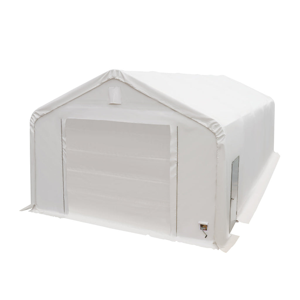 TMG Industrial Pro Series 20' x 40' Dual Truss Storage Shelter with Heavy Duty 17 oz PVC Cover & Drive Through Doors, TMG-DT2041-PRO