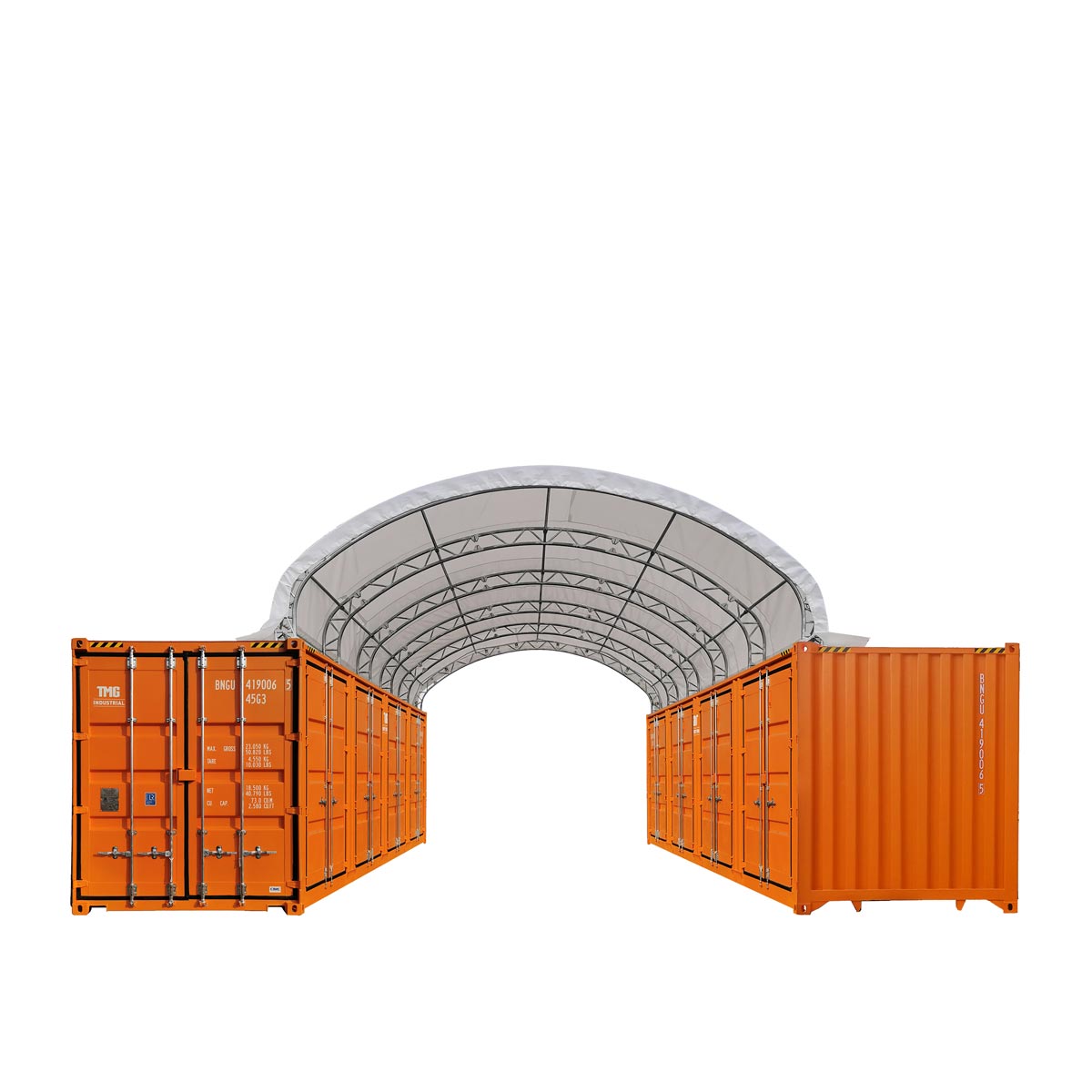 TMG Industrial Pro Series 20' x 40' Dual Truss Container Shelter with Heavy Duty 17 oz PVC Cover, TMG-DT2041CV (Previously DT2040CV)