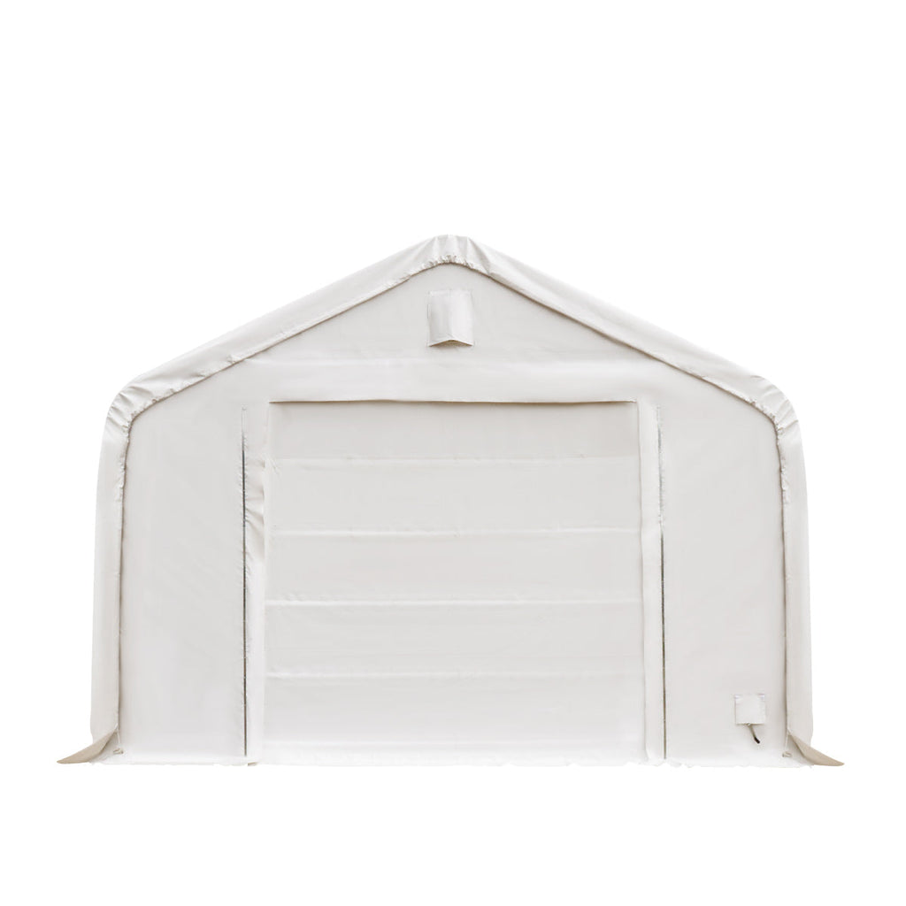 TMG Industrial Pro Series 20' x 63' Dual Truss Storage Shelter with Heavy Duty 17 oz PVC Cover & Drive Through Doors, TMG-DT2064-PRO