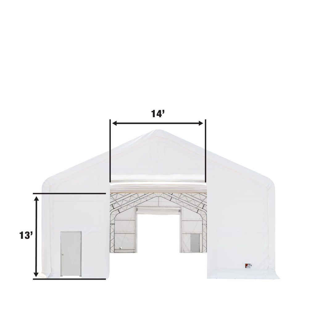 TMG Industrial Pro Series 30' x 63' Dual Truss Storage Shelter with Heavy Duty 17 oz PVC Cover & Drive Through Doors, TMG-DT3063-PRO