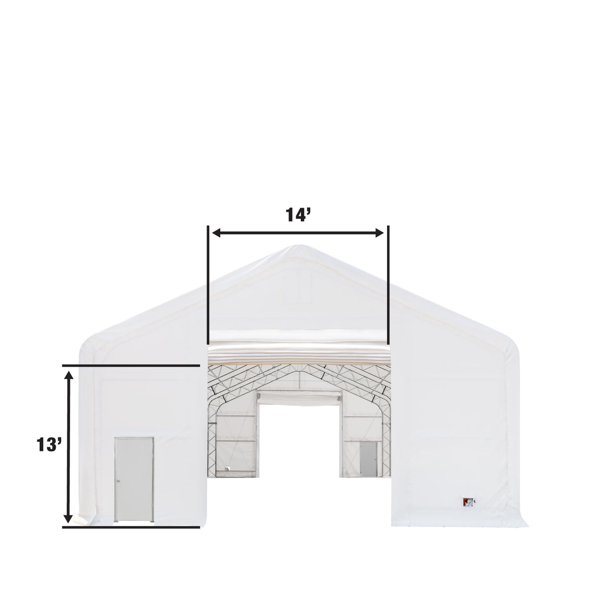 TMG Industrial Pro Series 30' x 63' Dual Truss Storage Shelter with Heavy Duty 17 oz PVC Cover & Drive Through Doors, TMG-DT3063-PRO