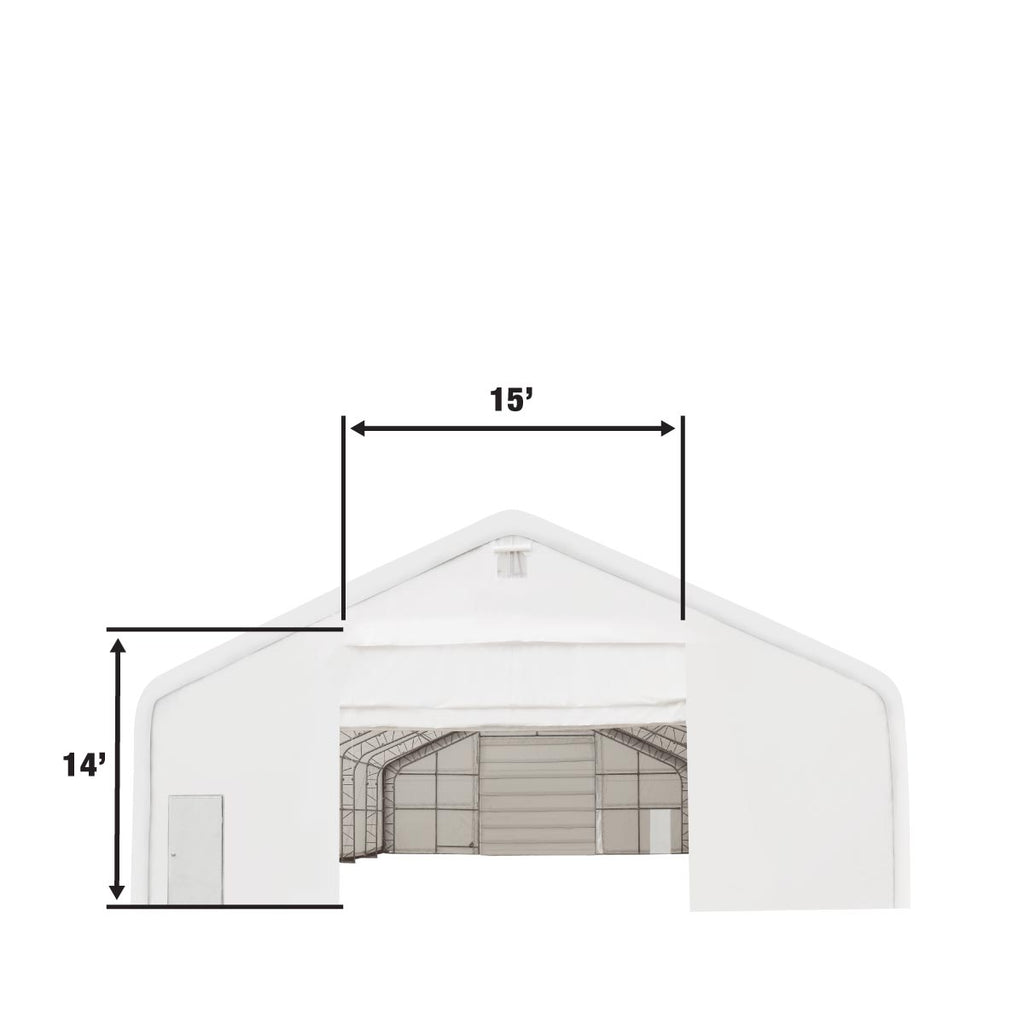 TMG Industrial Pro Series 40' x 40' Dual Truss Storage Shelter with Heavy Duty 21 oz PVC Cover & Drive Through Doors, TMG-DT4041-PRO (Previously TMG-DT4040-PRO)